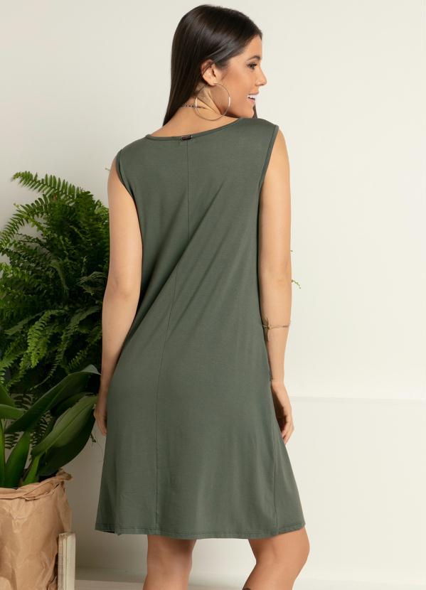 Quintess - Vestido Verde Militar com Bolsos 2