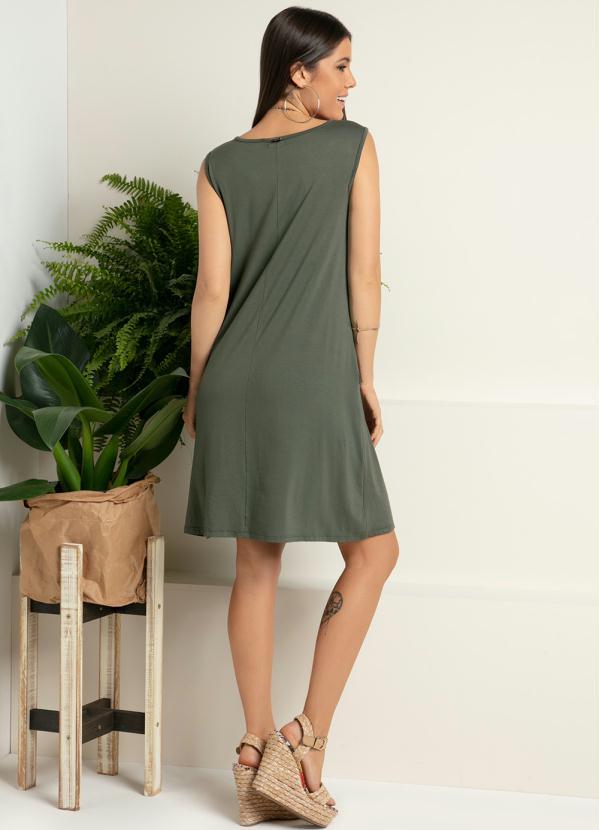 Quintess - Vestido Verde Militar com Bolsos 4