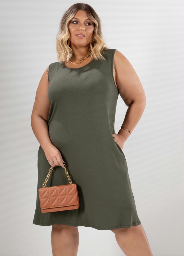 Quintess - Vestido Verde Militar com Bolsos 5