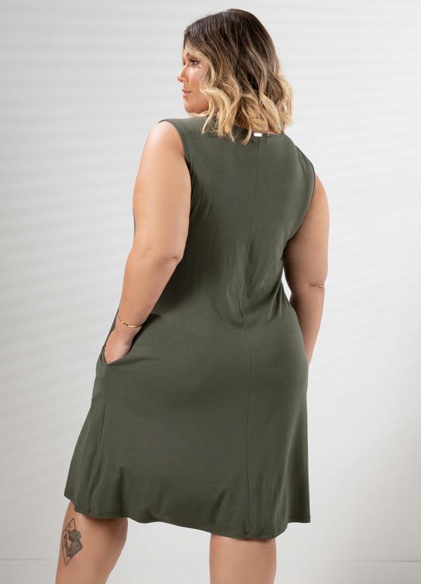 Quintess - Vestido Verde Militar com Bolsos 6