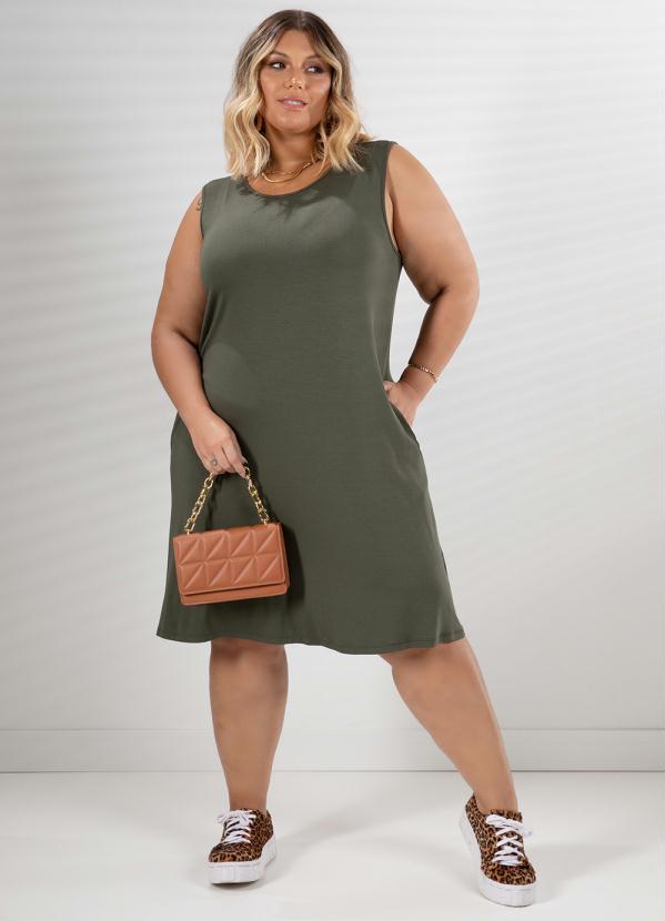 Quintess - Vestido Verde Militar com Bolsos 7