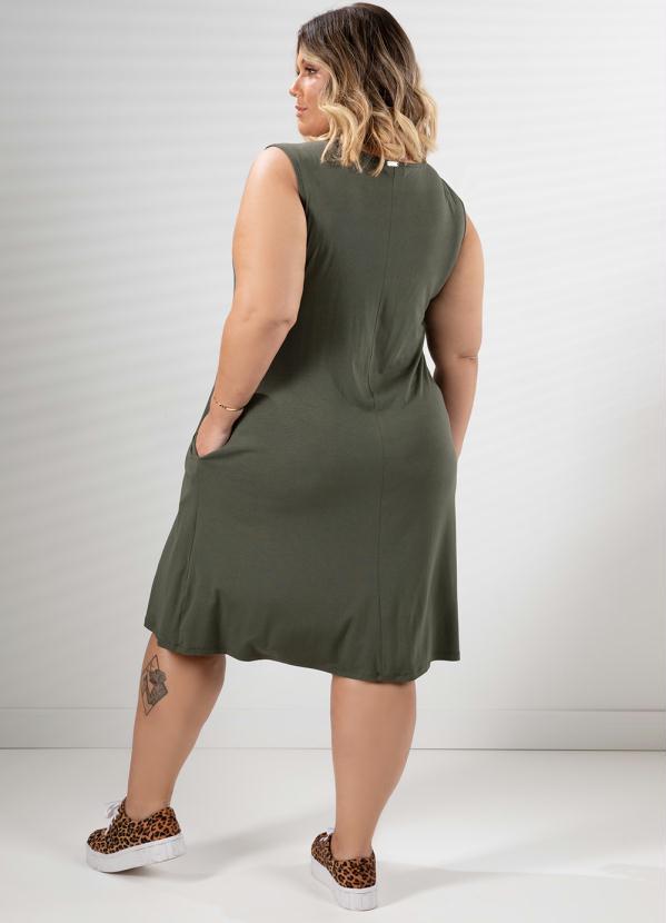 Quintess - Vestido Verde Militar com Bolsos 8