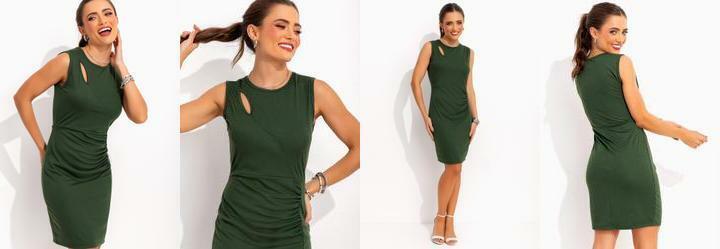 Vestido Verde Militar em Malha