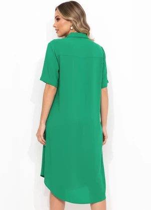 Quintess - Vestido Verde Militar em Viscose Plana - QUINTESS