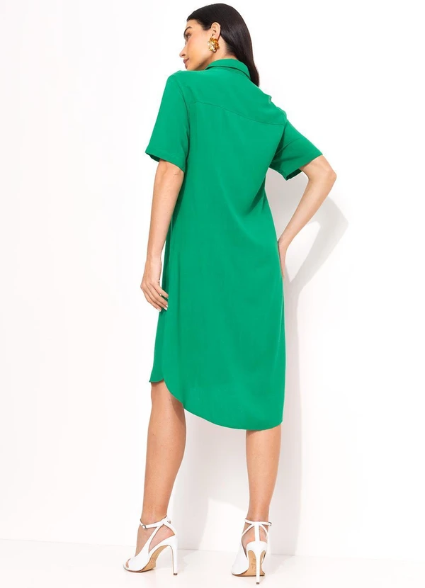 Quintess - Vestido Verde Militar em Viscose Plana 10