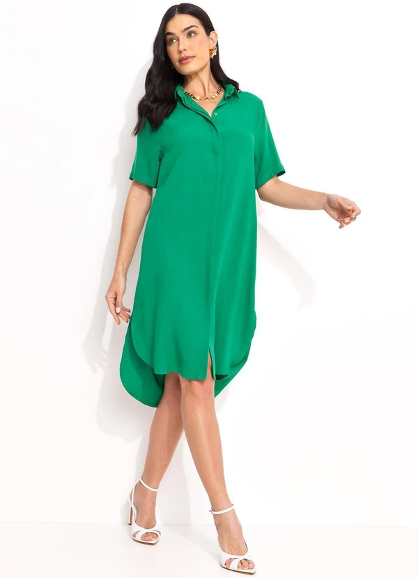 Quintess - Vestido Verde Militar em Viscose Plana 11