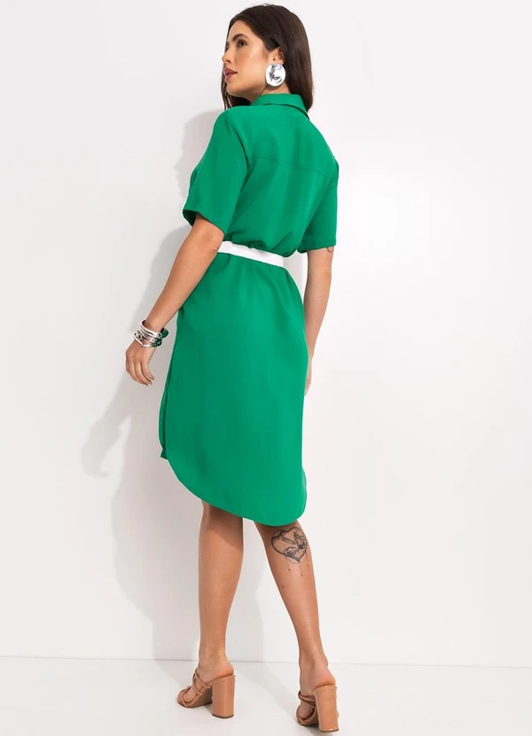 Quintess - Vestido Verde Militar em Viscose Plana 15