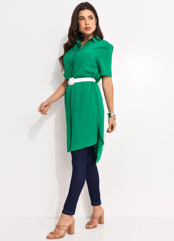 Quintess - Vestido Verde Militar em Viscose Plana 16