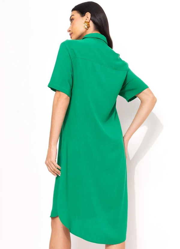 Quintess - Vestido Verde Militar em Viscose Plana 8