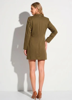 Quintess - Vestido Verde Musgo com Bolsos Funcionais - QUINTESS