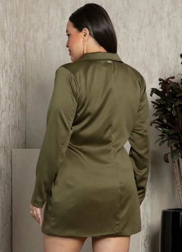 Quintess - Vestido Verde Musgo com Bolsos Funcionais 7