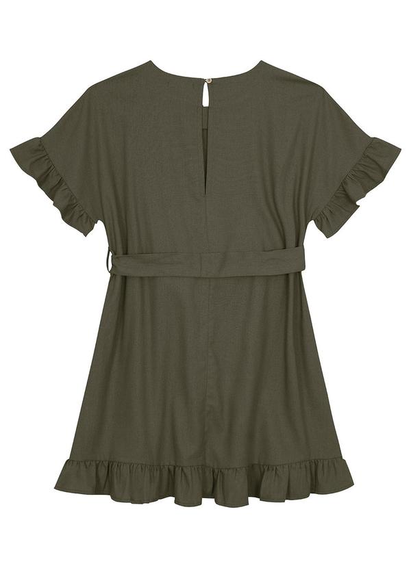 Malwee - Vestido Verde Musgo Curto Amplo 3