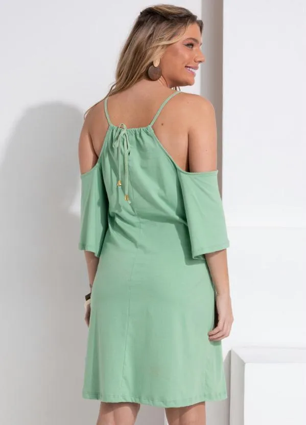 Queima Estoque - Vestido Verde Ombro Vazado 2