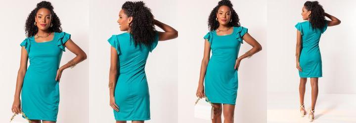 Vestido Verde Turquesa em Malha