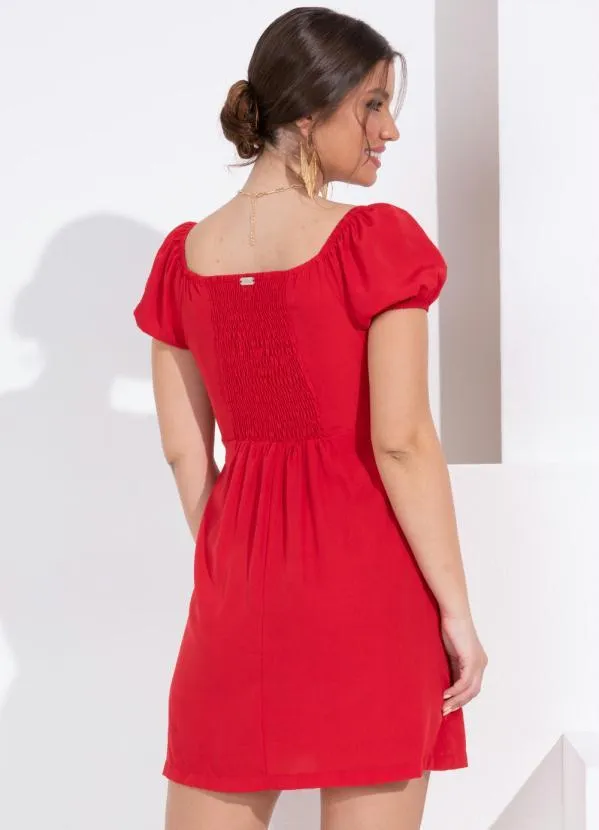 Queima Estoque - Vestido Vermelho com Agorla no Decote 2