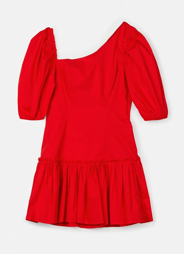 Authoria - Vestido Vermelho com Manga Bufante Vermelho 6