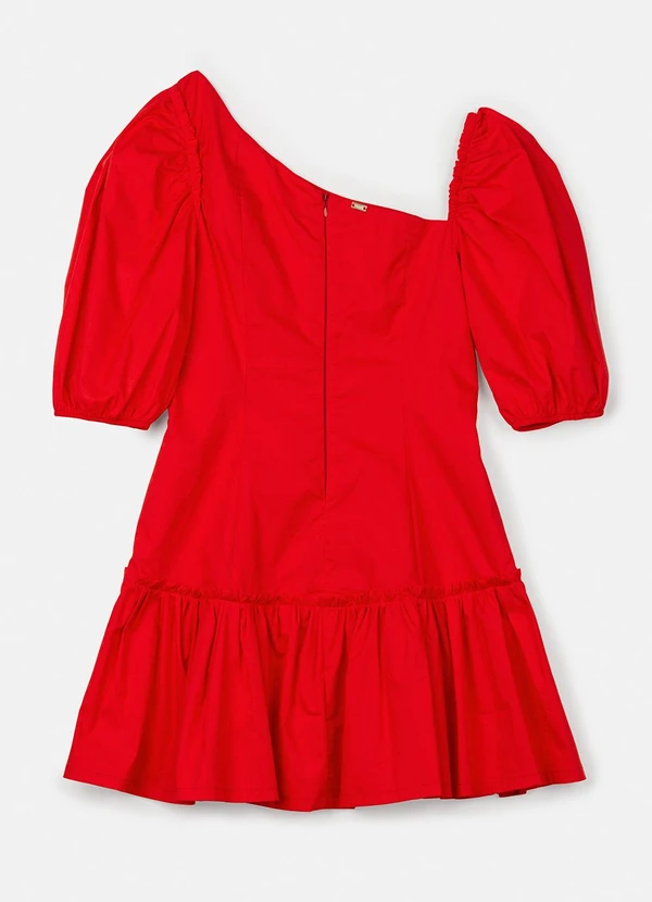 Authoria - Vestido Vermelho com Manga Bufante Vermelho 7