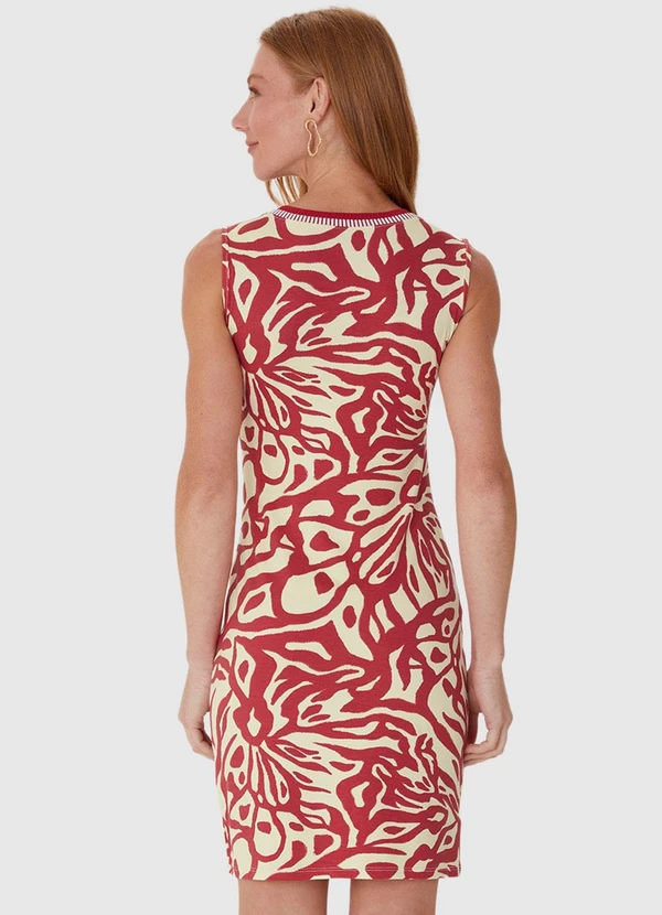 Malwee Vestido Vermelho Curto Abstrato