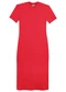 Malwee - Vestido Vermelho Curto Canelado - variação: Vermelho