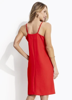 Quintess - Vestido Vermelho em Crepe Plano - QUINTESS