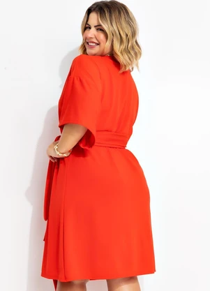 Quintess - Vestido Vermelho em Malha Crepe - QUINTESS