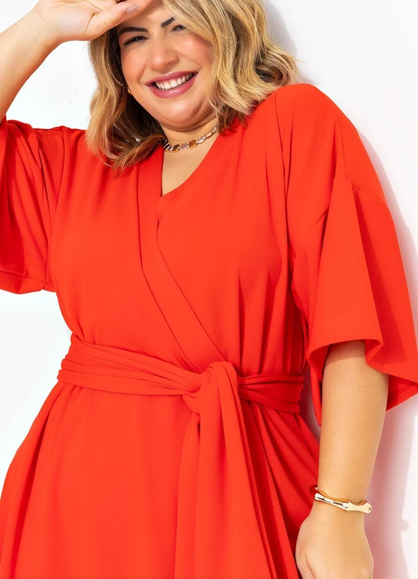 Quintess - Vestido Vermelho em Malha Crepe 16