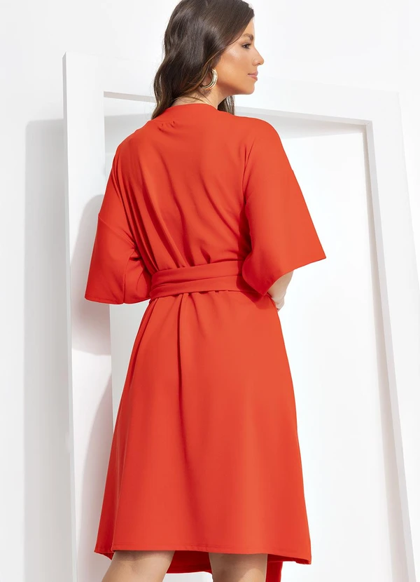 Quintess - Vestido Vermelho em Malha Crepe 2