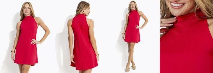Vestido Vermelho em Malha Crepe