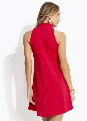 Quintess - Vestido Vermelho em Malha Crepe - QUINTESS