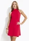 Quintess - Vestido Marrom em Malha Crepe - variação: Vermelho