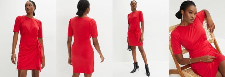 Vestido Vermelho em Malha de Viscose