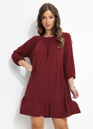 Vestido Vermelho em Malha de Viscose