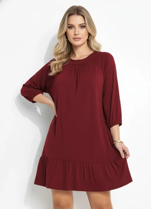 Quintess - Vestido Vermelho em Malha de Viscose - QUINTESS