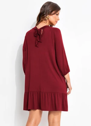 Quintess - Vestido Vermelho em Malha de Viscose - QUINTESS