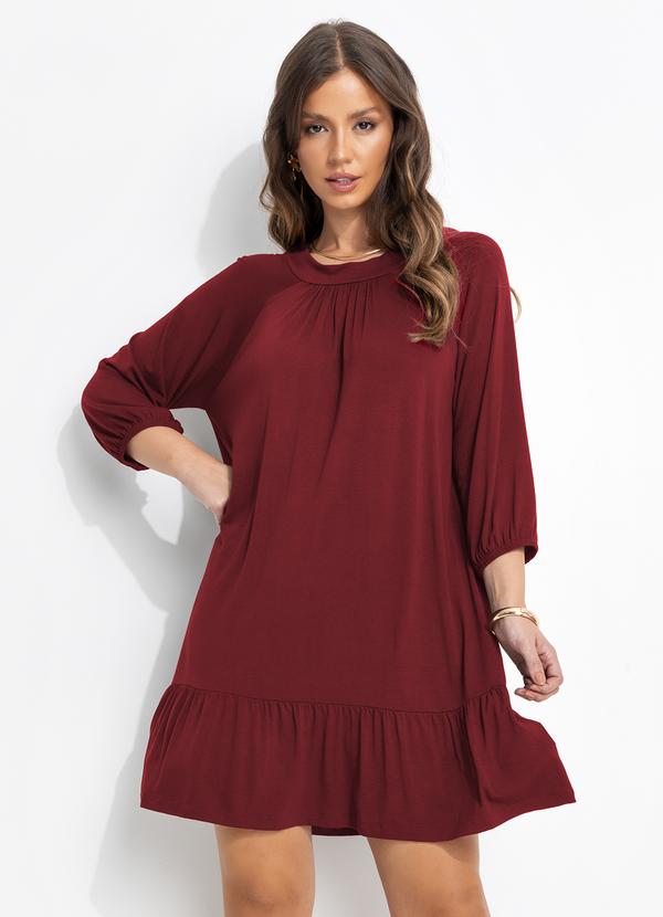 Vestido Vermelho em Malha de Viscose