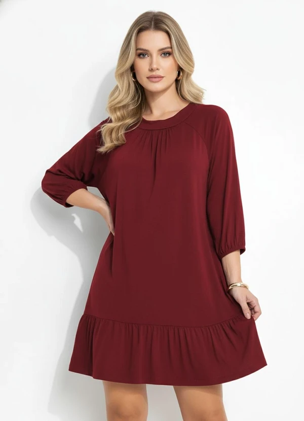 Quintess - Vestido Vermelho em Malha de Viscose