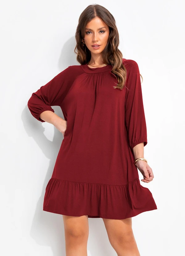 Quintess - Vestido Vermelho em Malha de Viscose 3