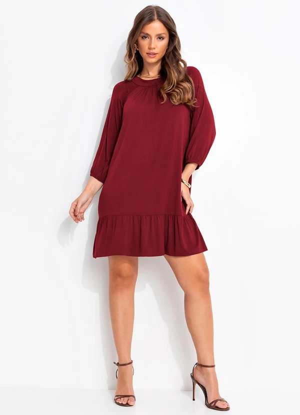 Quintess - Vestido Vermelho em Malha de Viscose 4