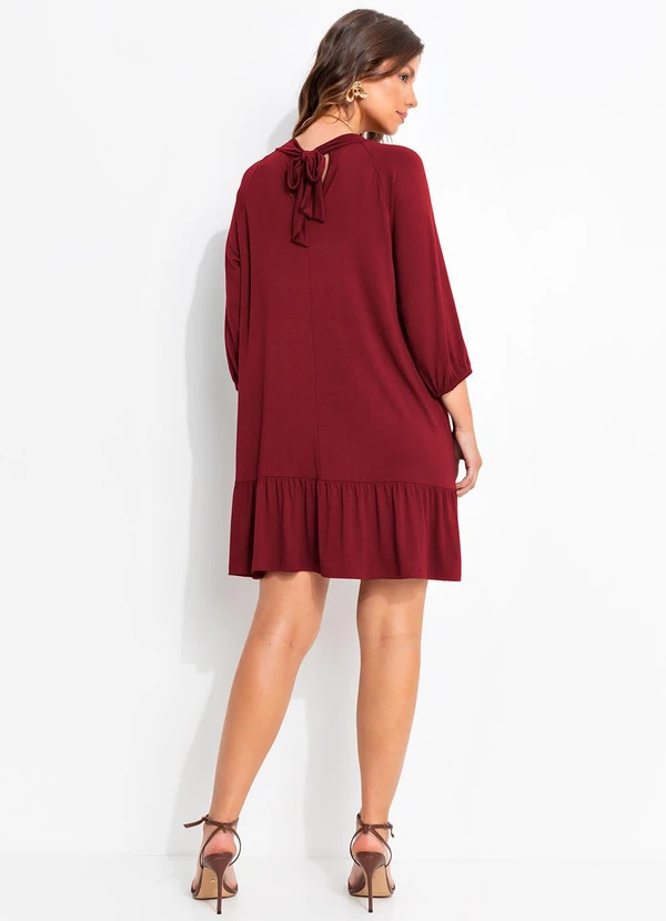 Quintess - Vestido Vermelho em Malha de Viscose 5