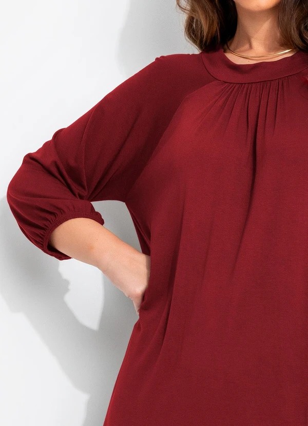 Quintess - Vestido Vermelho em Malha de Viscose 8