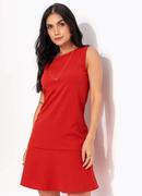 Vestido Vermelho em Malha Jacquard