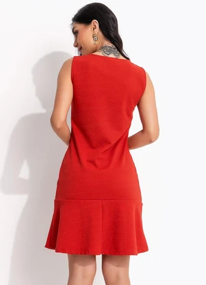Quintess - Vestido Vermelho em Malha Jacquard - QUINTESS
