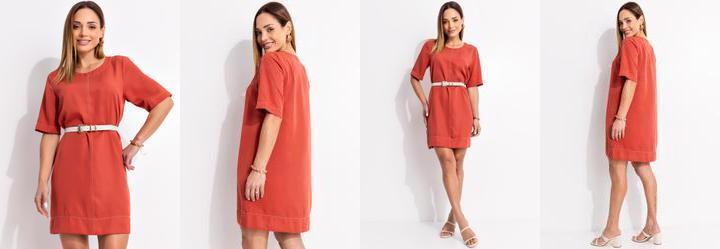 Vestido Vermelho em Tecido de Liocel