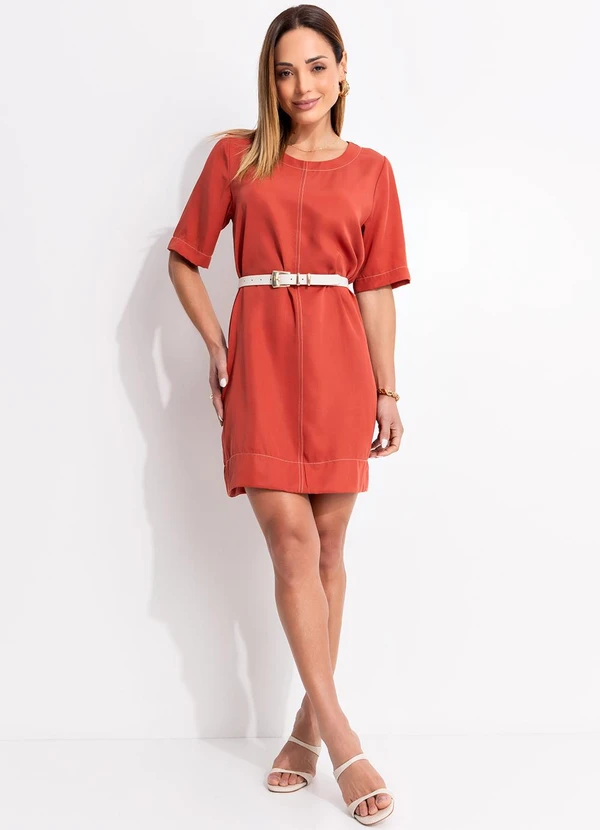 Quintess - Vestido Terracota em Tecido de Liocel 3