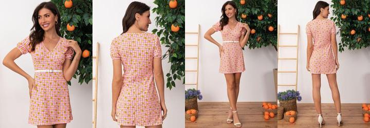 Vestido Vichy Ctrico em Malha