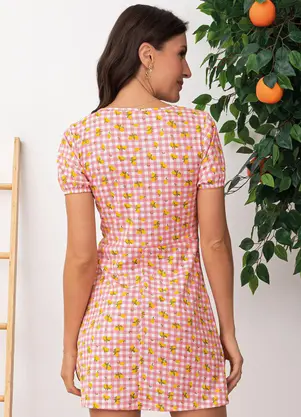 Moda Pop - Vestido Vichy Cítrico em Malha - MODA POP