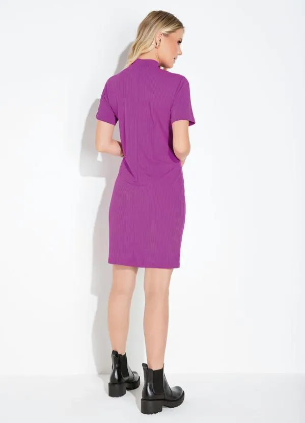 Moda Pop - Vestido Violeta com Gola Rolê 4
