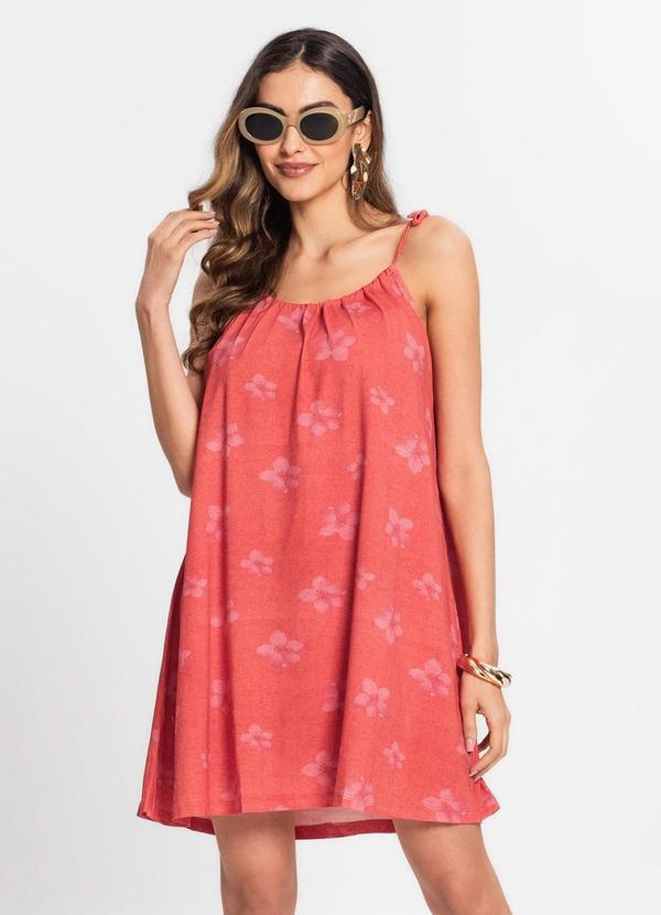 Rovitex - Vestido Viscolycra com Estampa Rotativa Vermelho