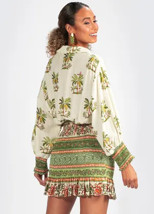 Farm - Vestido Viscose Luna Verde - FARM