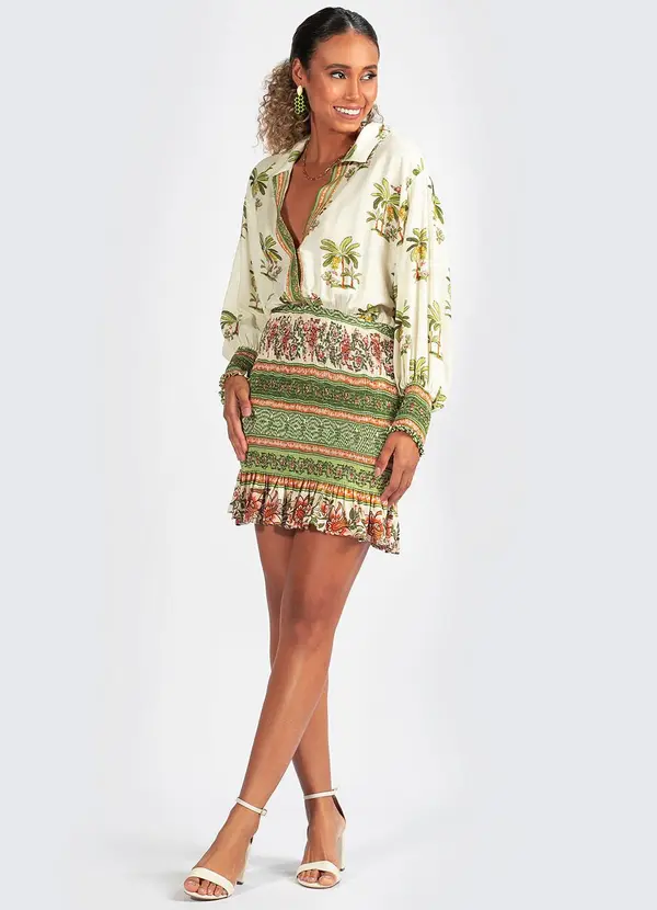 Farm - Vestido Viscose Luna Verde 3